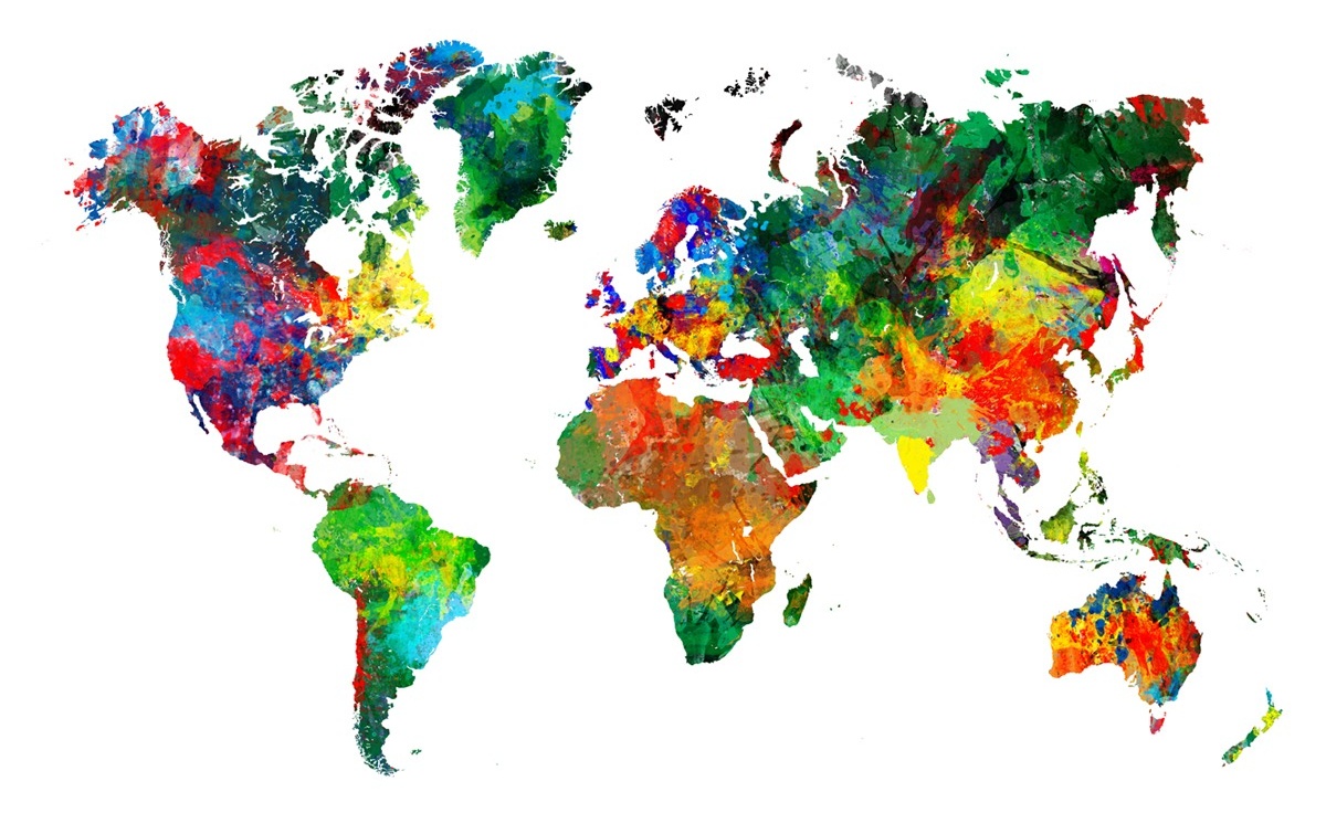 Colored World Map XXXL