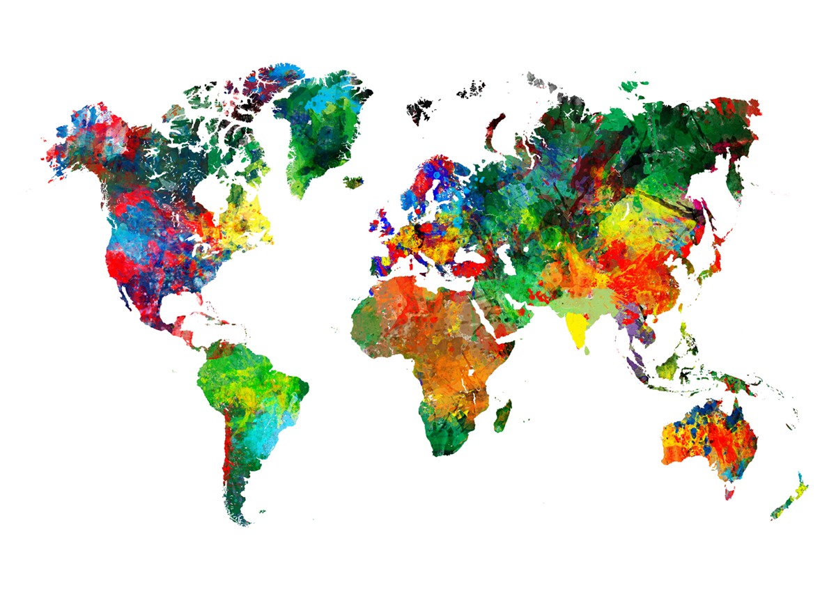 Colored World Map XXXL